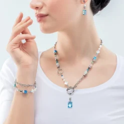 COEUR DE LION Geocube® Echtstein-Geocube® Fusion Halskette Morgentau