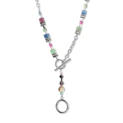 COEUR DE LION Halsketten mit Anhänger-Geocube® Fusion Halskette Mehrfarbiger Edelstein