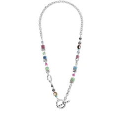 COEUR DE LION Geocube® Echtstein-Geocube® Fusion Halskette Mehrfarbiger Edelstein