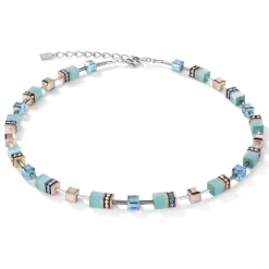 COEUR DE LION Geocube® Tone&In&Tone-Geocube® Halskette Aqua