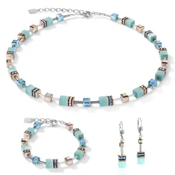 COEUR DE LION Geocube® Tone&In&Tone-Geocube® Halskette Aqua