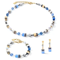 COEUR DE LION Geocube® Halsketten-Geocube® Halskette Blau-Gold