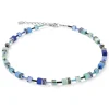 COEUR DE LION Geocube® Tone&In&Tone-Geocube® Halskette Blau-Grün