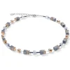 COEUR DE LION Geocube® Echtstein-Geocube® Halskette Eisblau