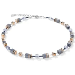 COEUR DE LION Geocube® Echtstein-Geocube® Halskette Eisblau