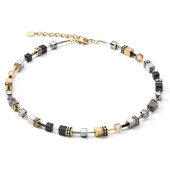 COEUR DE LION Geocube® Halsketten-Geocube® Halskette Grau-Gold