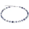 COEUR DE LION Geocube® Echtstein-Geocube® Halskette Sodalith & Hämatit Blau