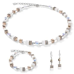 COEUR DE LION Geocube® Tone&In&Tone-Geocube® Halskette Weiß