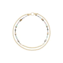 COEUR DE LION Geocube® Mehrfarbig-Geocube® Iconic Boho Halskette Gold-Mehrfarbig