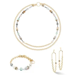 COEUR DE LION Geocube® Mehrfarbig-Geocube® Iconic Boho Halskette Gold-Mehrfarbig