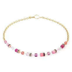 COEUR DE LION Geocube® Tone&In&Tone-Geocube® Iconic Chain Halskette Gold-Magenta