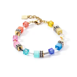 COEUR DE LION Mix&And&Match-Armbänder-Geocube® Iconic Classic mehrfarbiges Goldarmband