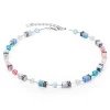 COEUR DE LION Geocube® Halsketten-Geocube® Iconic Halskette Blau-Rosa