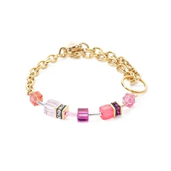COEUR DE LION Geocube® Tone&In&Tone-Geocube® Iconic Kettenarmband Gold-Magenta