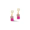 COEUR DE LION Ohrstecker-Geocube® Iconic Kettenohrringe Gold-Magenta