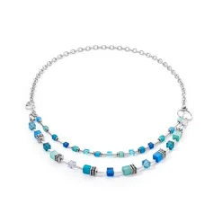 COEUR DE LION Geocube® Halsketten-Geocube® Iconic Layer Chain Halskette Ocean Vibes