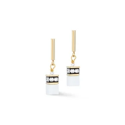 COEUR DE LION Geocube® Ohrringe-Geocube® Iconic Layer Ohrringe Gold-Weiß
