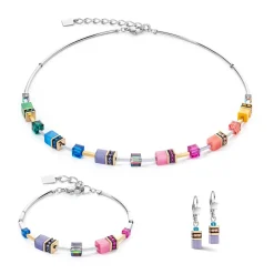 COEUR DE LION Ohrhänger-Geocube® Iconic Lite Ohrringe Regenbogen