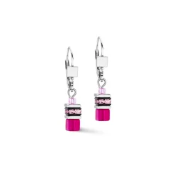 COEUR DE LION Ohrhänger-Geocube® Iconic Lite Ohrringe Magenta