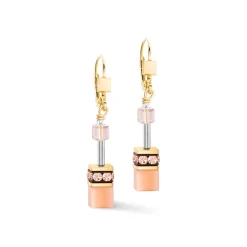 COEUR DE LION Ohrhänger-Geocube® Iconic Mono Gold Ohrringe Apricot Crush