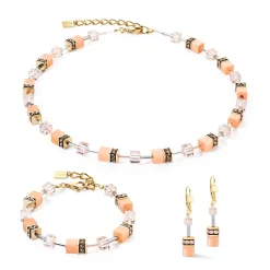 COEUR DE LION Ohrhänger-Geocube® Iconic Mono Gold Ohrringe Apricot Crush
