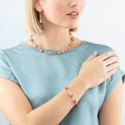 COEUR DE LION Ohrhänger-Geocube® Iconic Mono Gold Ohrringe Apricot Crush