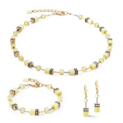 COEUR DE LION Ohrhänger-Geocube® Iconic Mono Gold Ohrringe Gelb