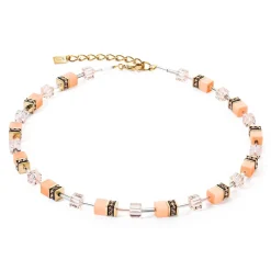 COEUR DE LION Geocube® Halsketten-Geocube® Iconic Mono Gold Halskette Apricot Crush