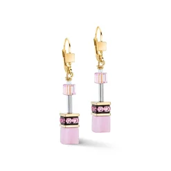 COEUR DE LION Geocube® Halsketten-Geocube® Iconic Mono Gold Ohrringe Rosa