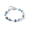COEUR DE LION Geocube® Echtstein-Geocube® Iconic Nature Armband Blau Weiß