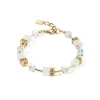 COEUR DE LION Echter Stein-Geocube® Iconic Nature Armband Gold Weiß