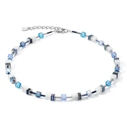 COEUR DE LION Geocube® Halsketten-Geocube® Iconic Nature Halskette Blau Weiß