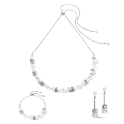 COEUR DE LION Hochzeit-Geocube® Iconic Nature Kettenarmband Weiß