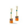 COEUR DE LION Echter Stein-Geocube® Iconic Nature Kettenohrringe Dopamin