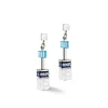 COEUR DE LION Ohrhänger-Geocube® Iconic Nature Ohrringe Blau Weiß