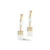 COEUR DE LION Geocube® Tone&In&Tone-Geocube® Iconic Nature Ohrringe Gold Weiß