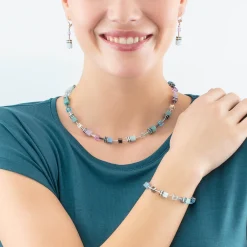 COEUR DE LION Ohrhänger-Geocube® Iconic Ohrringe Aqua-Lilc