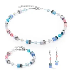 COEUR DE LION Ohrhänger-Geocube® Iconic Ohrringe Blau-Rosa