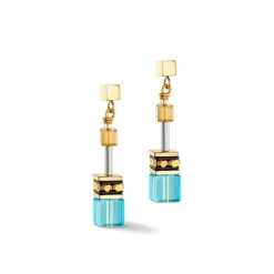 COEUR DE LION Ohrhänger-Geocube® Iconic Ohrringe Gold Türkis