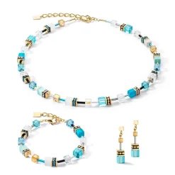 COEUR DE LION Ohrhänger-Geocube® Iconic Ohrringe Gold Türkis
