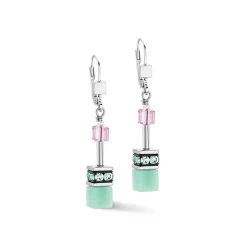 COEUR DE LION Ohrhänger-Geocube® Iconic Ohrringe Grün-Rosa