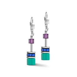 COEUR DE LION Geocube® Ohrringe-Geocube® Iconic Ohrringe Türkis Flieder