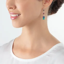COEUR DE LION Ohrhänger-Geocube® Iconic Ohrringe Türkis Flieder