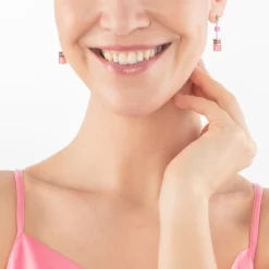 COEUR DE LION Geocube® Tone&In&Tone-Geocube® Iconic Ohrringe Viva Magenta