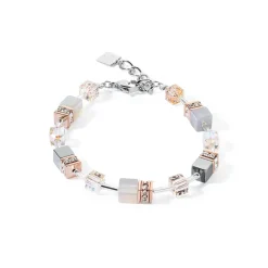 COEUR DE LION Geocube® Echtstein-Geocube® Iconic Precious Armband Roségold-Pfirsich