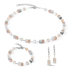 COEUR DE LION Geocube® Echtstein-Geocube® Iconic Precious Armband Roségold-Pfirsich