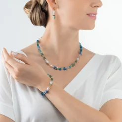 COEUR DE LION Geocube® Tone&In&Tone-Geocube® Iconic Precious Armband Grün-Türkis