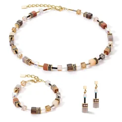 COEUR DE LION Echter Stein-Geocube® Iconic Precious Armband Braun