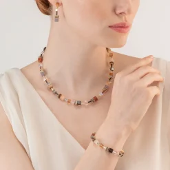 COEUR DE LION Echter Stein-Geocube® Iconic Precious Armband Braun