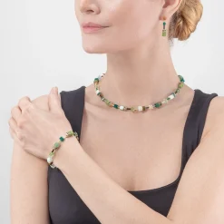 COEUR DE LION Echter Stein-Geocube® Iconic Precious Armband Grün